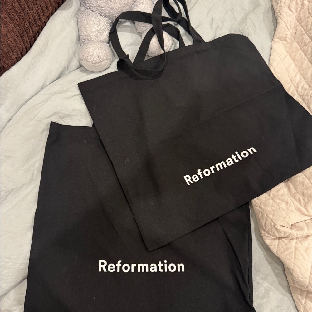 Reformation Black Canvas Totes